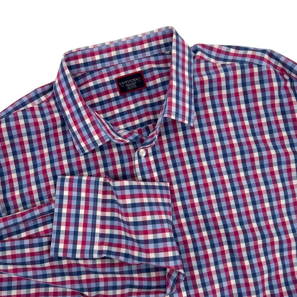 UNTUCKit XXX-Large Wrinkle Free Checkered Long Sleeve‎ Button Down Shirt Men